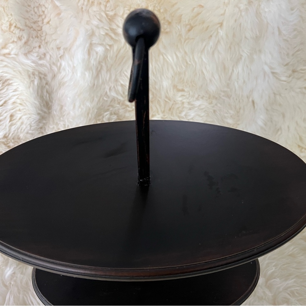 Elegant Black Two-Tier Serving Tray - Picture 3 of 5